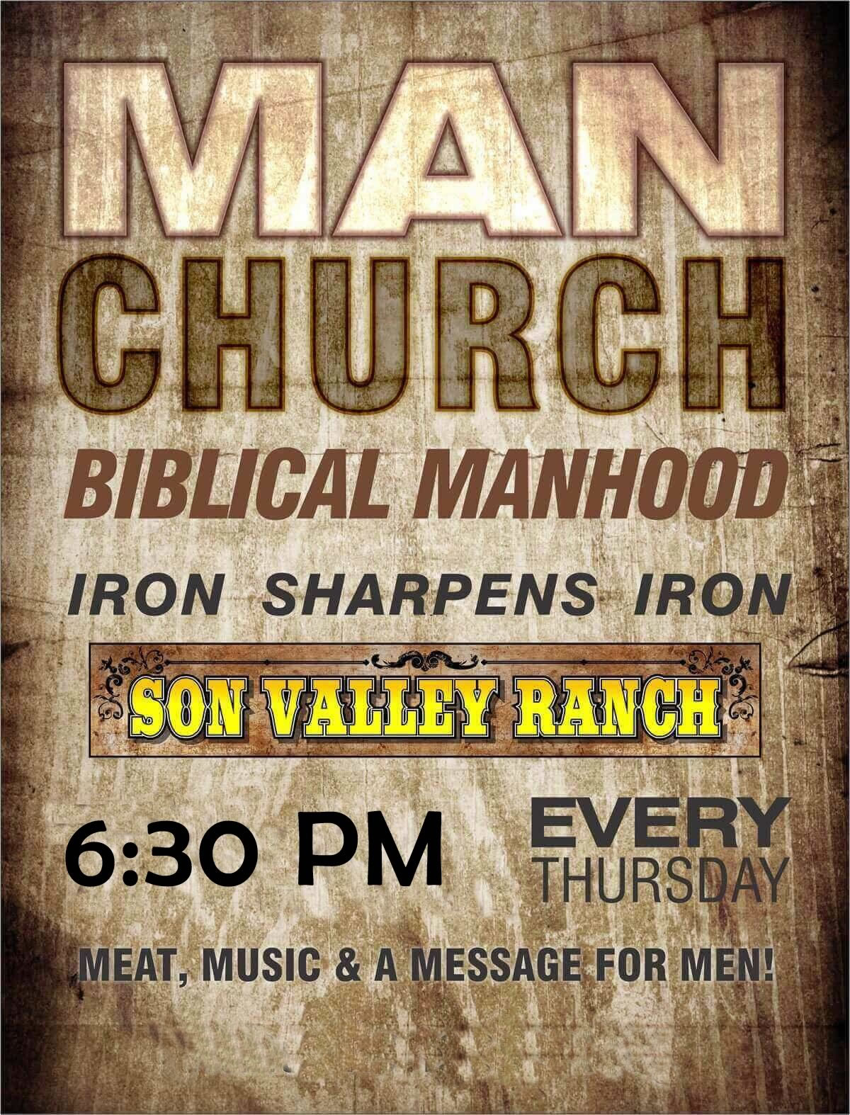 Man to Man in Victoria Texas every Wednesday at 7pm